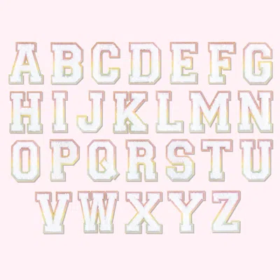 Stoney Clover Lane Shimmer Glitter Varsity Letter In Pink