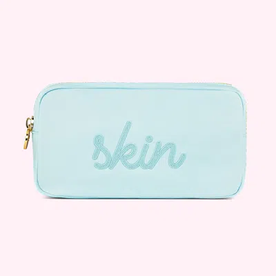 Stoney Clover Lane Skin Embroidered Small Pouch In Blue