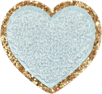 Stoney Clover Lane Sky Glitter Varsity Heart Patch In Blue