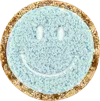 Stoney Clover Lane Sky Glitter Varsity Smiley Face Patch