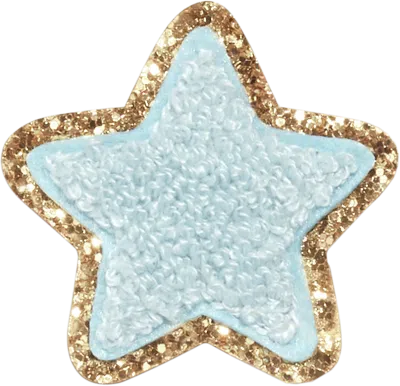 Stoney Clover Lane Sky Glitter Varsity Star Patch In Blue