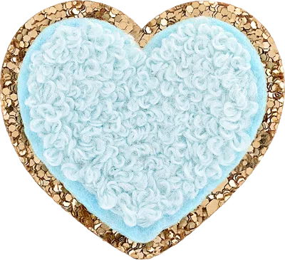 Stoney Clover Lane Sky Mini Glitter Varsity Heart Patch In Blue