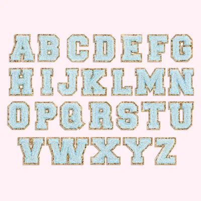 Stoney Clover Lane Sky Mini Glitter Varsity Letter Patch In Blue