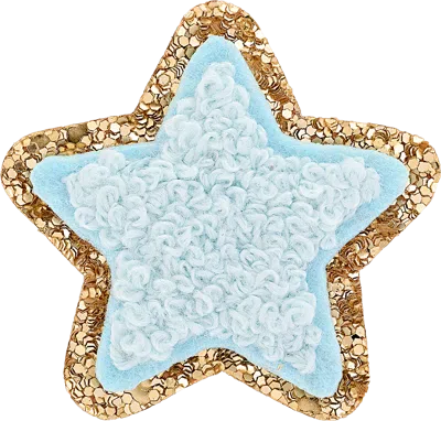 Stoney Clover Lane Sky Mini Glitter Varsity Star Patch In Blue