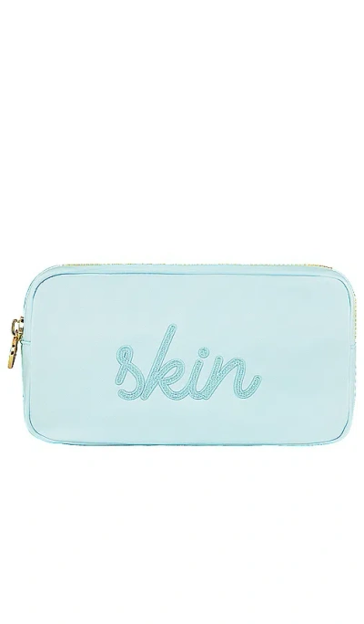 Stoney Clover Lane Sky Skin Embroidered Small Pouch In Blue