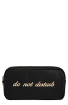 Stoney Clover Lane Do Not Disturb Embroidered Small Pouch In Black