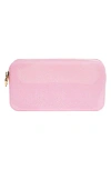 Stoney Clover Lane Small Glitter Pouch In Flamingo