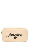 Stoney Clover Lane Small Jetsetter Nylon Pouch In Sand