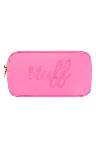Stoney Clover Lane Small Stuff Embroidered Pouch In Bubblegum