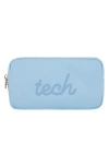 Stoney Clover Lane Small Tech Embroidered Pouch In Periwinkle