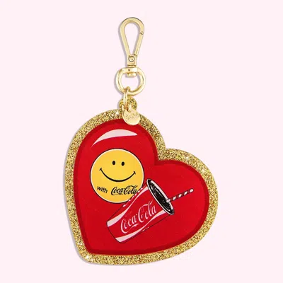 Stoney Clover Lane Smile With Coca-cola Glitter Bag Charm In Red