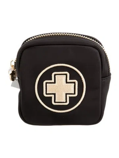 Pre-owned Stoney Clover Lane Solid Embroidered Cosmetic Bag W/tags In Black