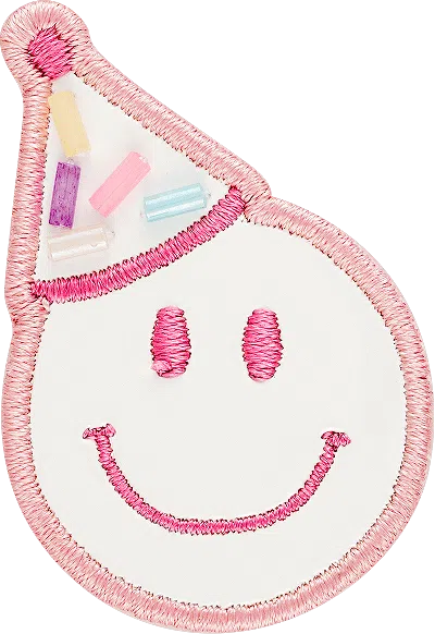 Stoney Clover Lane Sprinkle Smiley Patch In Pink
