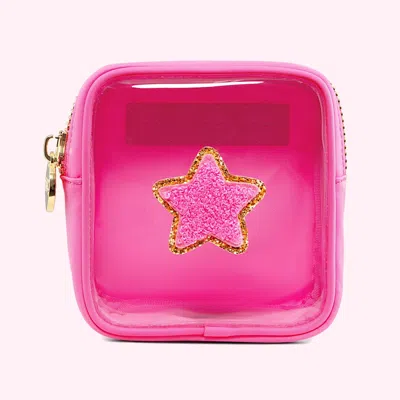 Stoney Clover Lane Star Clear Front Mini Pouch In Pink