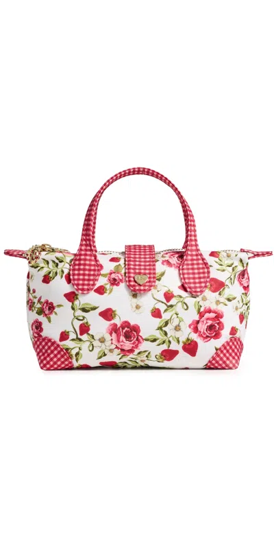 Stoney Clover Lane Strawberry Crossbody Bag Floral Strawberry In Red