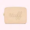 Stoney Clover Lane Bubblegum Vacay Embroidered Pouch In Sand