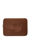 Stoney Clover Lane Stuff Embroidered Large Pouch In Brown