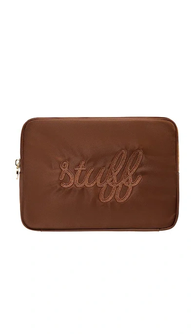 Stoney Clover Lane Stuff Embroidered Large Pouch In Brown