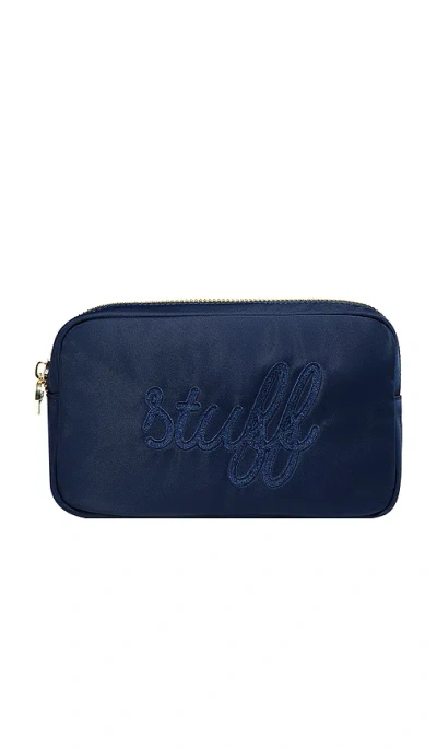 Stoney Clover Lane Stuff Embroidered Small Pouch In Navy