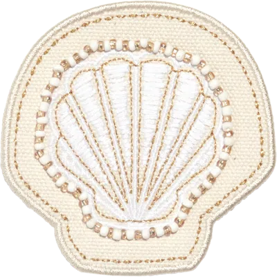 Stoney Clover Lane Summer Woven Seashell Patch In White