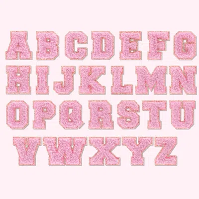 Stoney Clover Lane Sunset Chaser Mini Glitter Varsity Letter Patch In Pink