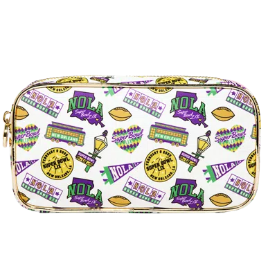 Stoney Clover Lane Super Bowl Small Pouch In White