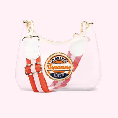 Stoney Clover Lane Syracuse University Clear Curved Crossbody Bag In Pink
