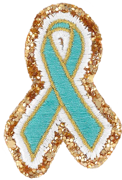 Stoney Clover Lane Teal Cancer Ribbon Patch In Blue