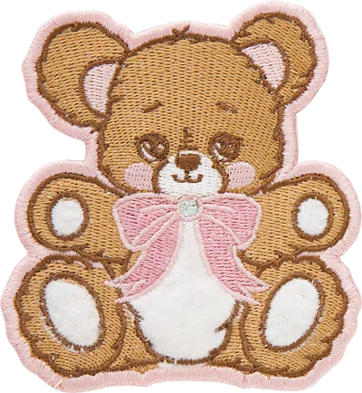 Stoney Clover Lane Teddy Bear With Bow Patch In Brown