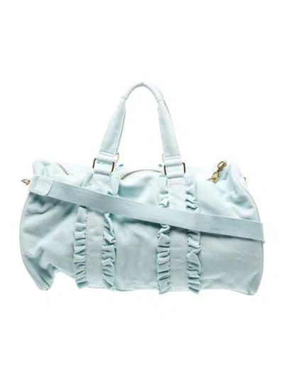 Pre-owned Stoney Clover Lane Terry Cloth Weekender Bag In Blue