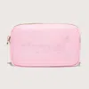 Stoney Clover Lane Travel Embroidered Small Pouch In Flamingo