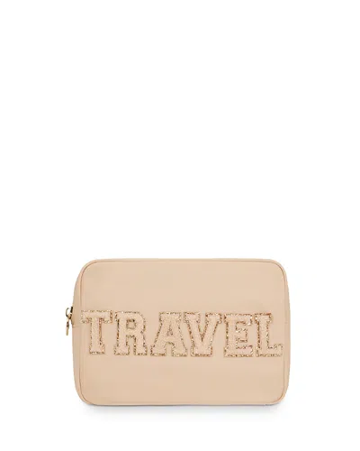 Stoney Clover Lane Travel Large Pouch In Sand/travel