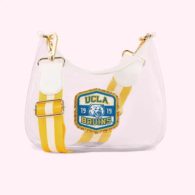 Stoney Clover Lane University Of California Los Angeles Clear Curved Crossbody Bag In Pink
