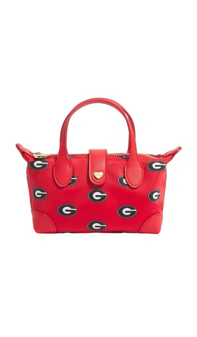 Stoney Clover Lane University Of Georgia Printed Nylon Pouchette Crossbody In Red