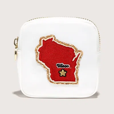 Stoney Clover Lane University Of Wisconsin Mini Pouch In White