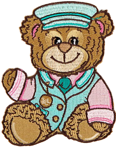 Stoney Clover Lane Winter Wonderland Conductor Bear Patch In Brown