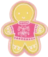Stoney Clover Lane Winter Wonderland Gingerbread Man Pink Patch