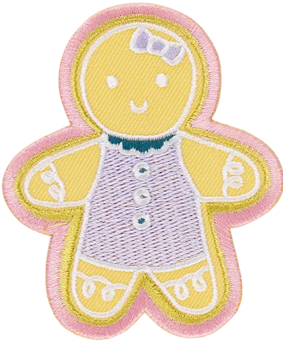 Stoney Clover Lane Winter Wonderland Gingerbread Man Purple Patch In Yellow
