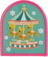 Stoney Clover Lane Winter Wonderland Reindeer Carousel Patch
