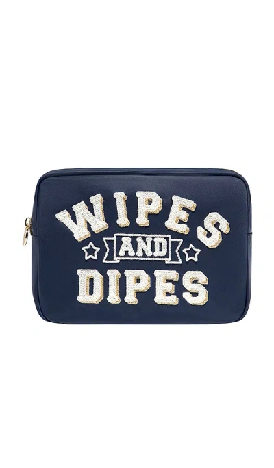 Stoney Clover Lane Wipes And Dipes Embroidered Large Pouch In Navy