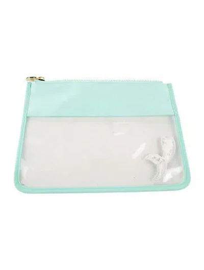 Pre-owned Stoney Clover Lane Women's Pvc Cosmetic Bag In Blue