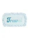 Stoney Clover Lane Women's Travel Velvet Ruffle Small Pouch - Pre-sewn In Cloud