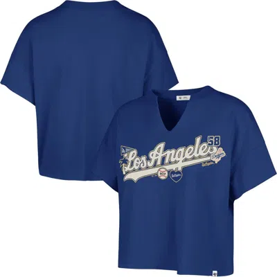 Stoney Clover Lane X '47 '47 X Stoney Clover Lane Royal Los Angeles Dodgers Oversized Notch Neck T-shirt In Blue