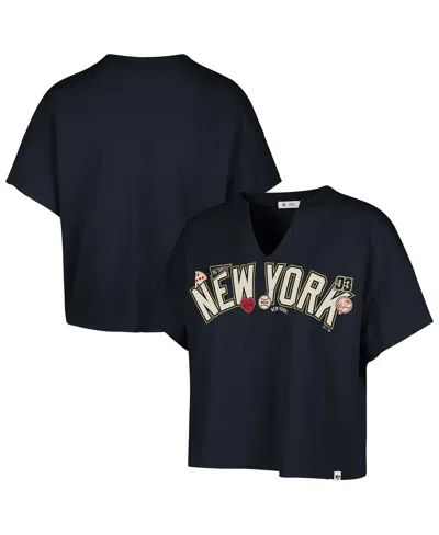 Stoney Clover Lane X '47 Brand Women's Navy New York Yankees Oversized Notch Neck T-shirt In Blue