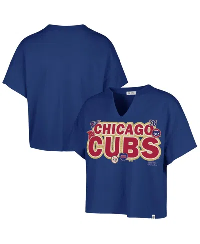 Stoney Clover Lane X '47 Brand Women's Royal Chicago Cubs Oversized Notch Neck T-shirt In Blue
