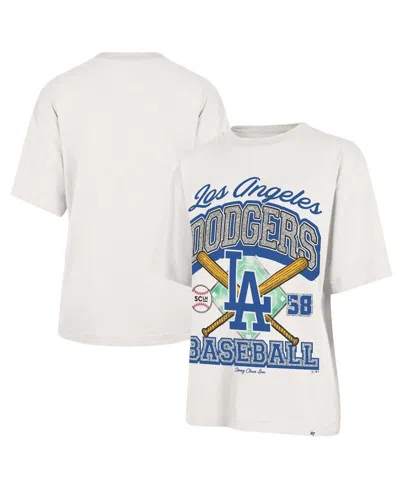 Stoney Clover Lane X '47 Brand Women's Sand Los Angeles Dodgers Crossover Base Foundation T-shirt