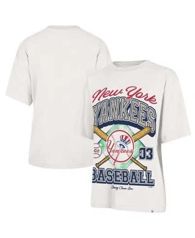 Stoney Clover Lane X '47 Brand Women's Sand New York Yankees Crossover Base Foundation T-shirt