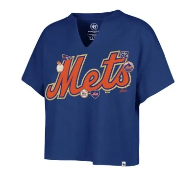 Stoney Clover Lane X '47 New York Mets Patch Wordmark Oversized Notch Neck Tee