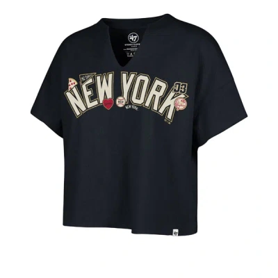 Stoney Clover Lane X '47 New York Yankees Patch Wordmark Oversized Notch Neck Tee