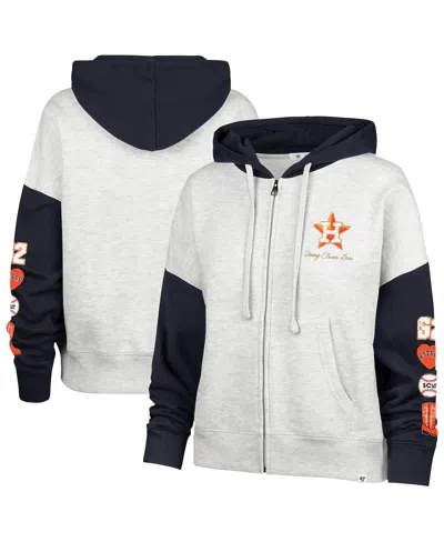 Stoney Clover Lane X '47 Women's Heather Gray/navy Houston Astros Color Block Full-zip Hoodie In Multi